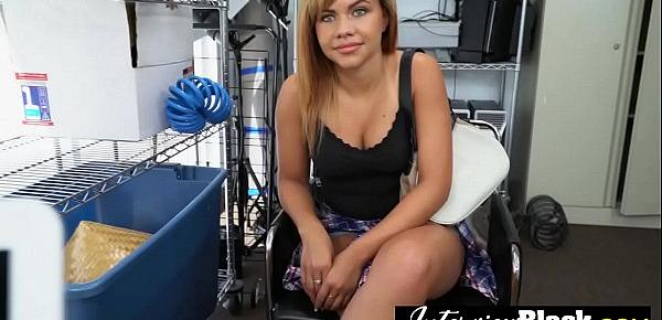  Sexy teen is willing to trade sex for money at this job interview.
